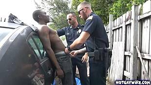 two police officers take advantages of this black guy 😈