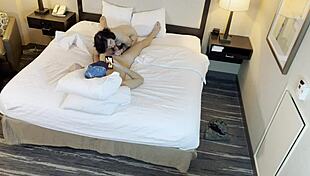 Tattooed petite beauty sucking cock passionately 💋