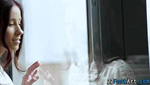 european babe gives footjob then receives oral pleasure