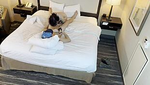 Tattooed petite beauty sucking cock passionately 💋