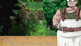 handjob for the old village chief in hentai style