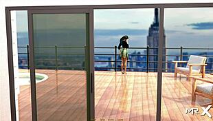 Anime girl fucks in kitchen then rides motorcycle