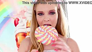 Harlow West takes a big dick POV blowjob and swallows the cum load without hands