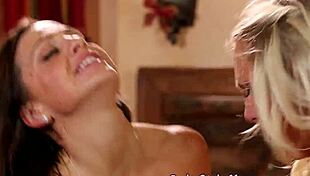 Hey, check out these lesbian models seducing each other in a threesome, tribbing pussies! 😍