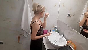 Jenny the blonde prepares for a fun night at the club