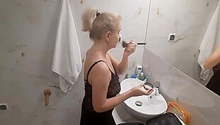 Jenny the blonde prepares for a fun night at the club