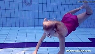 watch proklova strip bikini and swim underwater in pool?