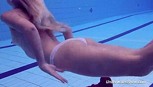 watch proklova strip bikini and swim underwater in pool?