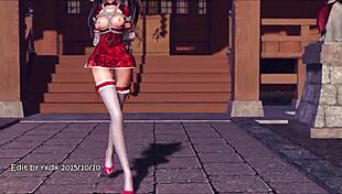 Reim from Touhou in a fun hentai scene