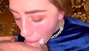 Amazing intense facefuck ends with a deep throatpie finish