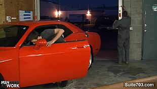 Sexy Gay Mechanic Fucked Hard in Garage!