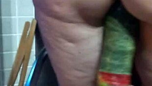 Velvet rain horny milf gets fucked on desk and squirts hard using huge toys