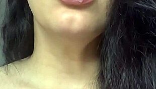 Brunette latina slut with big tits and long hair encourages jerking off for amateurs leading to cumshot