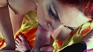 Milf gives sloppy pov blowjob to huge cock with big facial