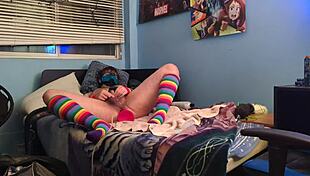 Submissive puppy feels the thrill practicing with his monster dildo