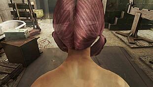 Pink haired girl bound in rough anal bondage