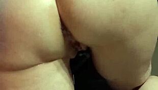 Velvet rain horny milf gets fucked on desk and squirts hard using huge toys