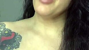 Brunette latina slut with big tits and long hair encourages jerking off for amateurs leading to cumshot