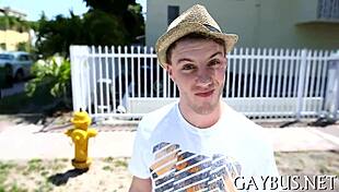 Feeling the pleasure of a gay blowjob.