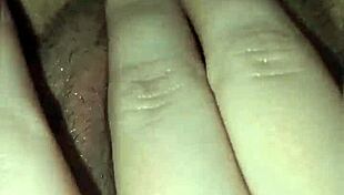 Emo girl shows her creamy pussy during intense masturbation orgasm