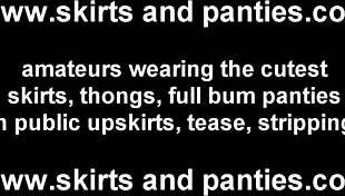 Amateur teen shows her panties and skirt in this upskirt video