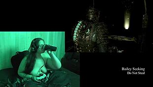 naked brunette plays deadspace part 8