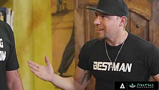 Nuru massage turns wild at bachelor party with sexy masseuse Kira Noir giving deepthroat.