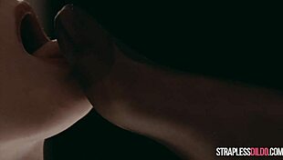 Rossy Bush in latex catsuit submits to Mia Reese's strapon in heels and pantyhose.