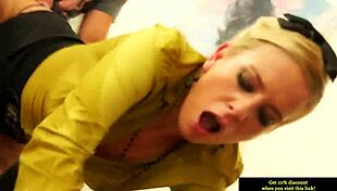 Old slut gets plowed doggystyle with golden shower