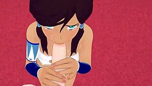 Avatar Korra Delivers Perfect Blowjob in Hentai Anime Scene