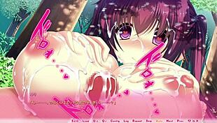 in this real eroge scene, yuri girls engage in paizuri with big tits in anime hentai