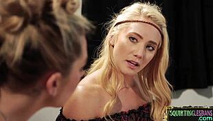 Gushing babes contrast in lesbian group fun