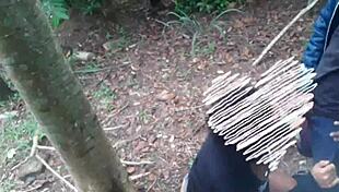 Sapeca RJ Couple Fucking Hard In The Forest Outdoors