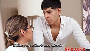 Sexmex Features Secretary Alondra With Natural Tits.