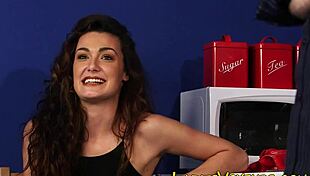 Clothed brunette watches neighbors in femdom scene, high definition heels on