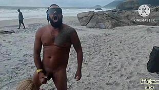 Tattooed Moreno Pounds Blonde On Sao Paulo Beach