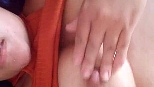 she's so addicted to masturbating her small tits to orgasm solo