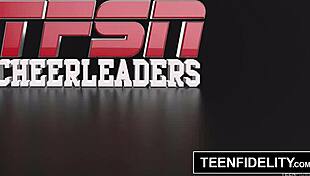 teenfidelity cute cheerleader liza rowe shakes pom poms 😍
