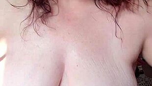 Missr8 plays with her big tits, fingering and licking her pussy during masturbation