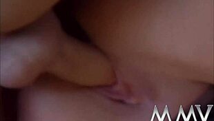 party beauty enjoys retro hardcore with facial and cumshot