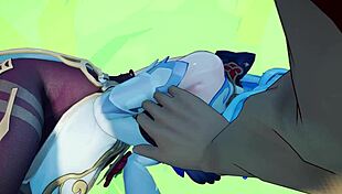 Genshin Ganyu Pet In 3D Hentai Belly Play