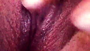 Amateur moaning during siririca masturbation
