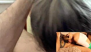 Marycandy catches a guy watching porn and decides to make a better video deepthroat pov