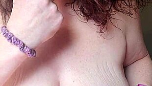 Missr8 plays with her big tits, fingering and licking her pussy during masturbation