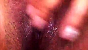 Amateur moaning during siririca masturbation