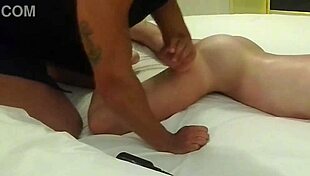 Massage turns into bareback assfucking with big cock orgasm