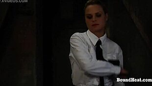 no escape as she whips her chained body without mercy