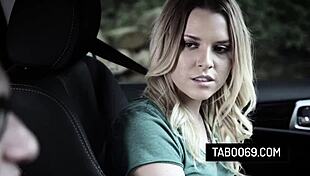 Aubrey sinclair is fucking her driving instructor right outdoors, wow.