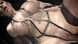 watching sensual jane in lingerie ride a cock in reversed cowgirl is amazing with her natural tits bouncing