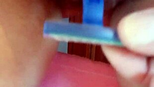 beautiful brunette pornstar doing alternative masturbation in this amateur scene.